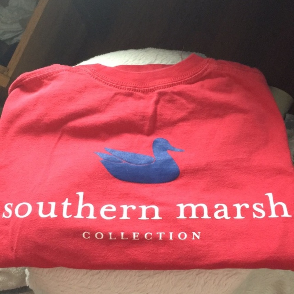 Red southern marsh t shirt